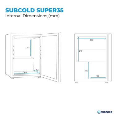 Subcold Super 35 LED Beer Fridge - Silver | Refurbished